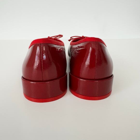 Christian Louboutin Sweetie Jane Flat Ballet Shoes Patent Leather Loubi Red 37.5 - Picture 9 of 14